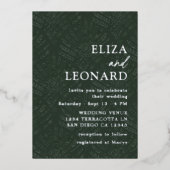 Bohemian Evergreen Varen Moderne minimalistische b Folie Uitnodiging (Voorkant)