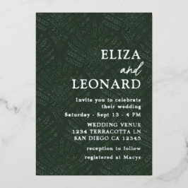 Bohemian Evergreen Varen Moderne minimalistische b Folie Uitnodiging