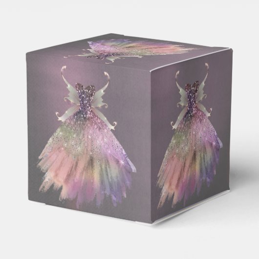 Bohemian Fairy Ball Gown | Gedempte Ombre-wijnglan Bedankdoosjes (Achterkant)