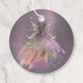 Bohemian Fairy Ball Gown | Gedempte Ombre-wijnglan Bedankjes Labels (Voorkant)