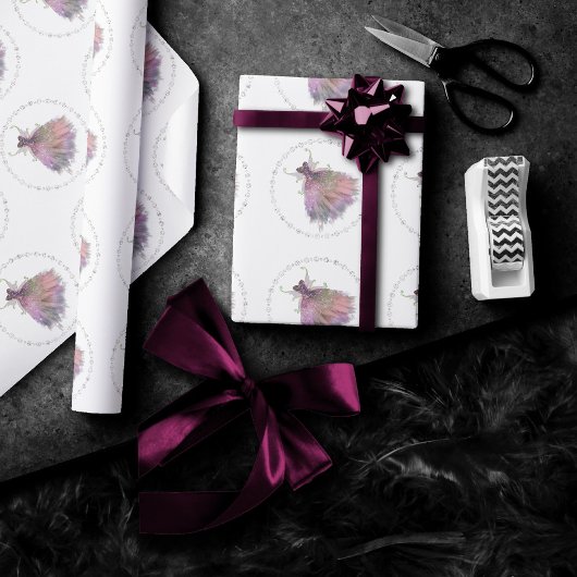 Bohemian Fairy Ball Gown | Gedempte Ombre-wijnglan Cadeaupapier