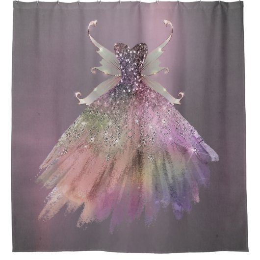 Bohemian Fairy Ball Gown | Gedempte Ombre-wijnglan Douchegordijn (Voorkant)