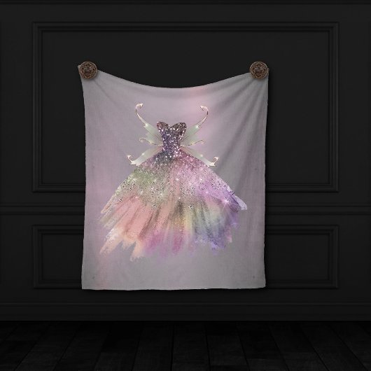 Bohemian Fairy Ball Gown | Gedempte Ombre-wijnglan Fleece Deken