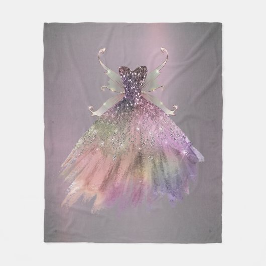 Bohemian Fairy Ball Gown | Gedempte Ombre-wijnglan Fleece Deken (Voorkant)