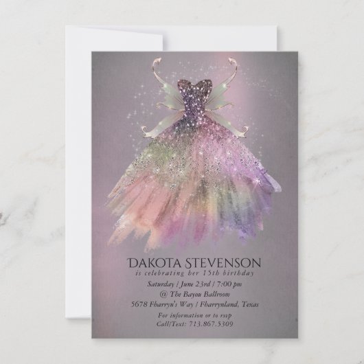 Bohemian Fairy Ball Gown | Gedempte Ombre-wijnglan Kaart (Voorkant)