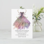 Bohemian Fairy Ball Gown | Gedempte Ombre-wijnglan Kaart (Staand voorkant)