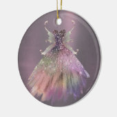 Bohemian Fairy Ball Gown | Gedempte Ombre-wijnglan Keramisch Ornament (Links)