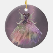 Bohemian Fairy Ball Gown | Gedempte Ombre-wijnglan Keramisch Ornament (Achterkant)