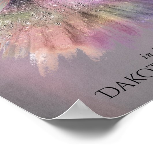 Bohemian Fairy Ball Gown | Gedempte Ombre-wijnglan Poster (Hoek)