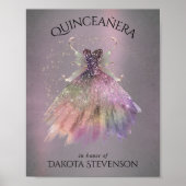 Bohemian Fairy Ball Gown | Gedempte Ombre-wijnglan Poster (Voorkant)