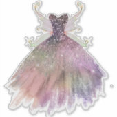 Bohemian Fairy Ball Gown | Gedempte Ombre-wijnglan Sticker (Voorkant)