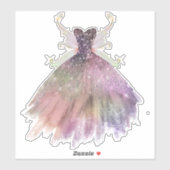 Bohemian Fairy Ball Gown | Gedempte Ombre-wijnglan Sticker (Vel)