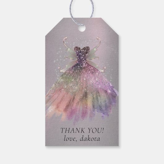 Bohemian Fairy Ball Gown | Muted Ombre Dank u Cadeaulabel (Achterkant)