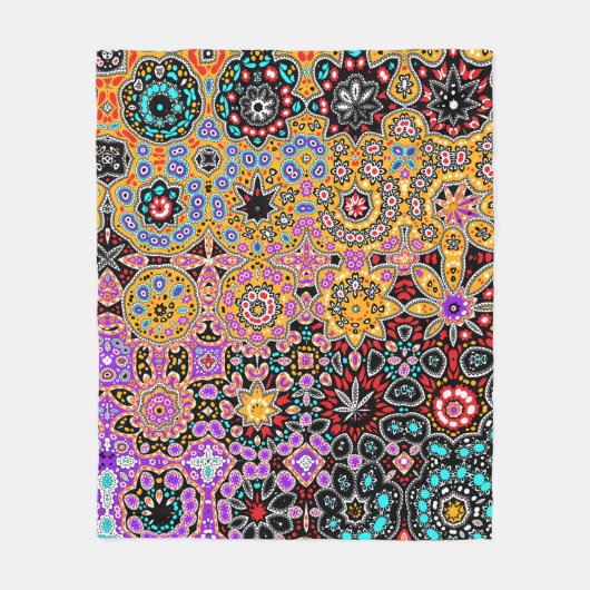 Bohemian Fantasy Boho Klimt Jewel Pattern Fleece Deken (Voorkant)