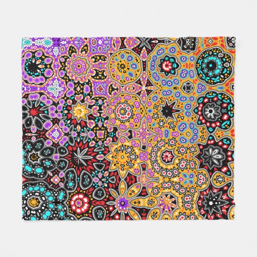 Bohemian Fantasy Boho Klimt Jewel Pattern Fleece Deken (Voorkant (Horizontaal))
