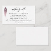 Bohemian Feather Bruiloft Wishing Well Informatiekaartje (Voorkant / Achterkant)