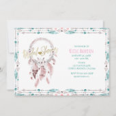 Bohemian Feather Dream Catcher Blauwgroen Vrijgeze Kaart (Voorkant)