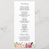 Bohemian Feather Floral Boho Wedding Programme Programmakaart (Achterkant)