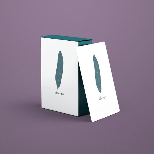 Bohemian Feather Goede Vibes Pokerkaarten