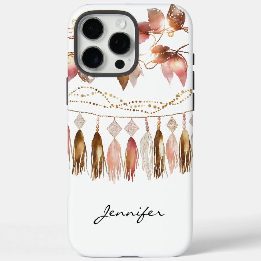 Bohemian Feather Indian Leaf iPhone Case-Mate iPhone Case (Achterkant)