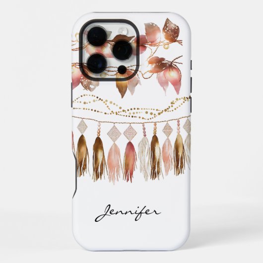 Bohemian Feather Indian Leaf iPhone Hoesje (Achterkant)
