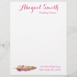 Bohemian Feather Personalized Letterhead Gepersonaliseerd Briefhoofd