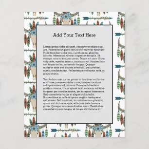 Bohemian Feathers Dreamweaver Blue Antler Arrow Flyer