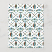 Bohemian Feathers Dreamweaver Blue Flowers Arrows Flyer (Achterkant)