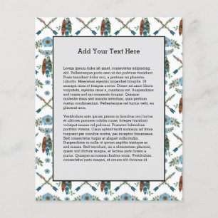 Bohemian Feathers Dreamweaver Blue Flowers Arrows Flyer