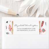 Bohemian Feathers Pattern Baby shower Etiket (Insitu)