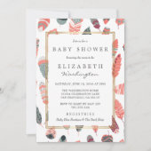 Bohemian Feathers Pattern Baby shower Kaart (Voorkant)