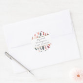 Bohemian Feathers Pattern Baby shower Ronde Sticker (Envelop)