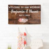 Bohemian Feathers Wedding Welkom Banner (Insitu)