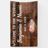 Bohemian Feathers Wedding Welkom Banner (Verticaal)