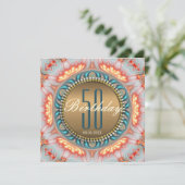 Bohemian Fire Mandala 50th Birthday Invitation Kaart (Staand voorkant)