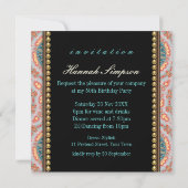 Bohemian Fire Mandala 50th Birthday Invitation Kaart (Achterkant)