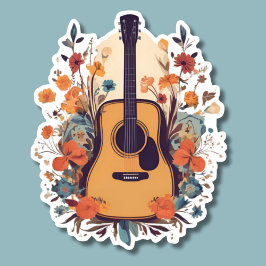 Bohemian Floral akoestische gitaar waterdicht Sticker