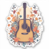 Bohemian Floral akoestische gitaar waterdicht Sticker (Voorkant)