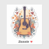 Bohemian Floral akoestische gitaar waterdicht Sticker (Vel)