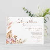Bohemian Floral Baby in Bloom | BABY SHOWER Kaart (Staand voorkant)