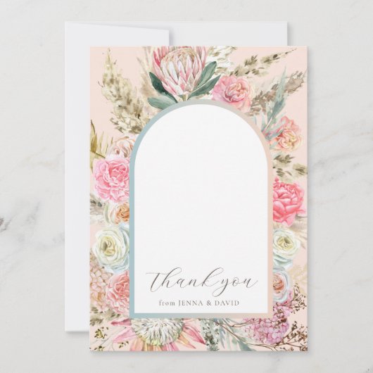 Bohemian Floral Baby shower bedankje Bedankkaart (Voorkant)