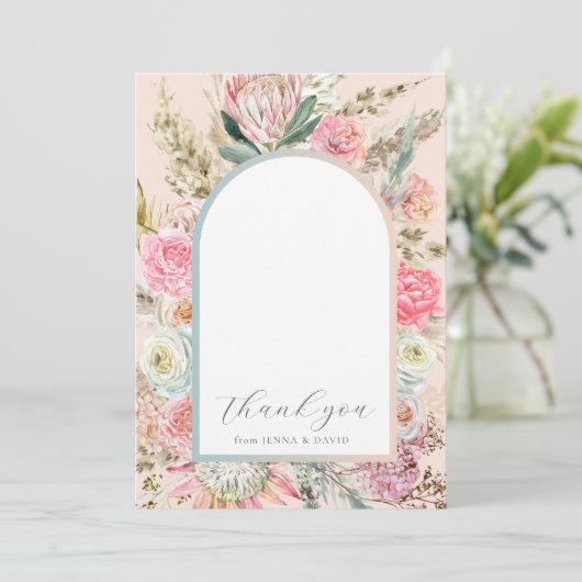 Bohemian Floral Baby shower bedankje Bedankkaart (Staand voorkant)