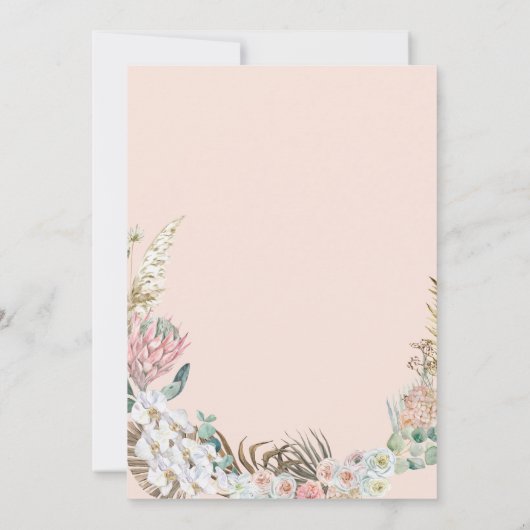 Bohemian Floral Baby shower bedankje Bedankkaart (Achterkant)