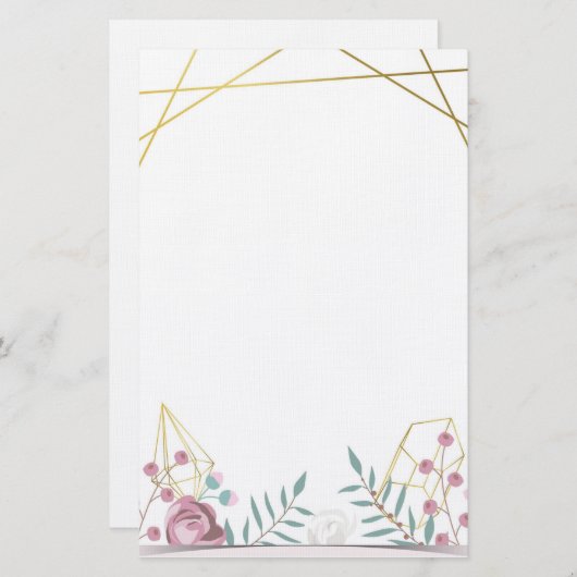 Bohemian Floral Briefpapier (Voorkant / Achterkant)