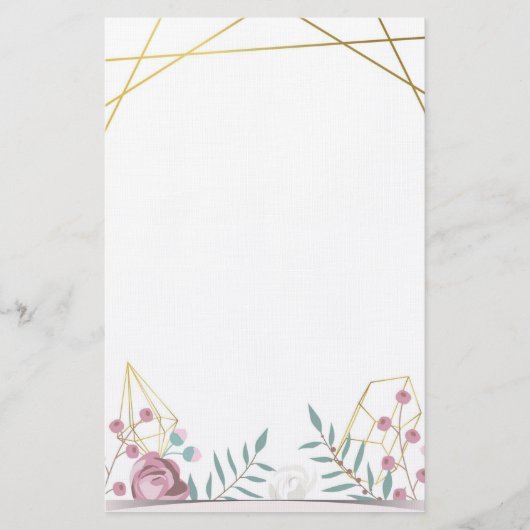 Bohemian Floral Briefpapier (Voorkant)