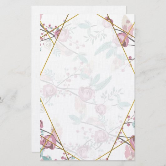 Bohemian Floral Briefpapier (Voorkant / Achterkant)