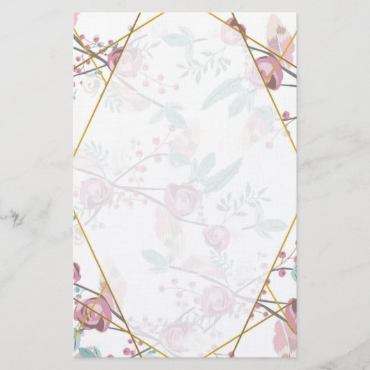 Bohemian Floral Briefpapier (Voorkant)