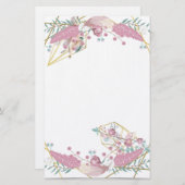 Bohemian Floral Briefpapier (Voorkant / Achterkant)