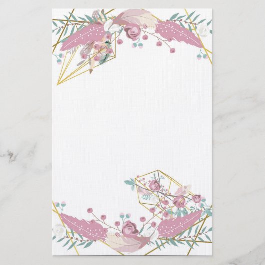 Bohemian Floral Briefpapier (Voorkant)