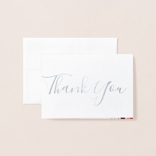 Bohemian Floral bruiloft foto Folie dank u kaart (Voorkant met envelop)